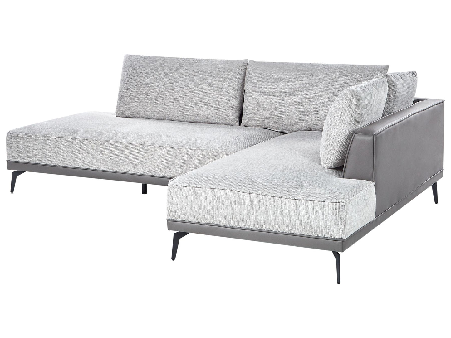 Left Hand Modular Fabric Corner Sofa Grey MYKEN
