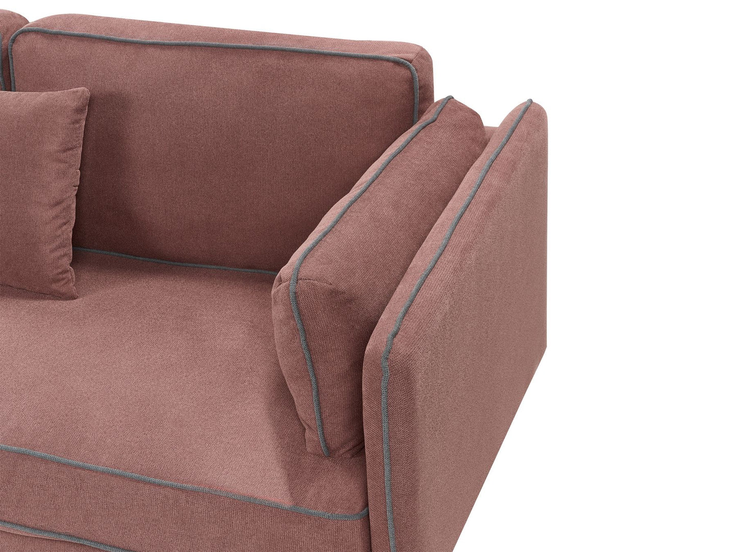 Right Hand Fabric Corner Sofa Burgundy ALTAN