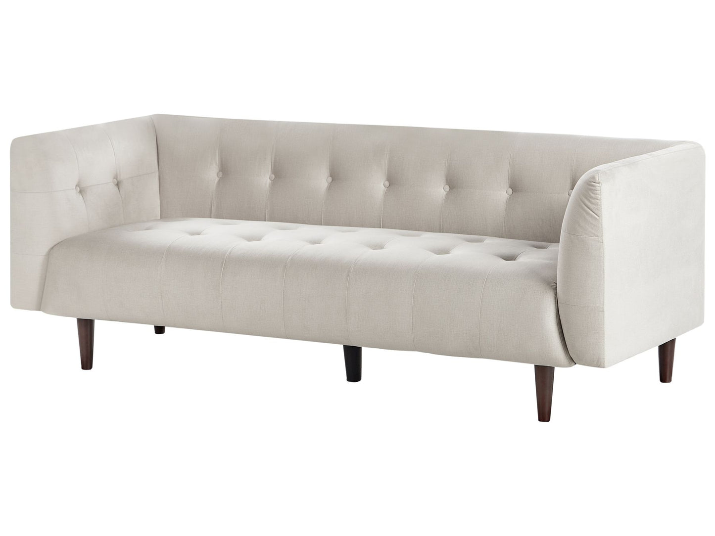 3 Seater Fabric Sofa Light Beige BYSKE