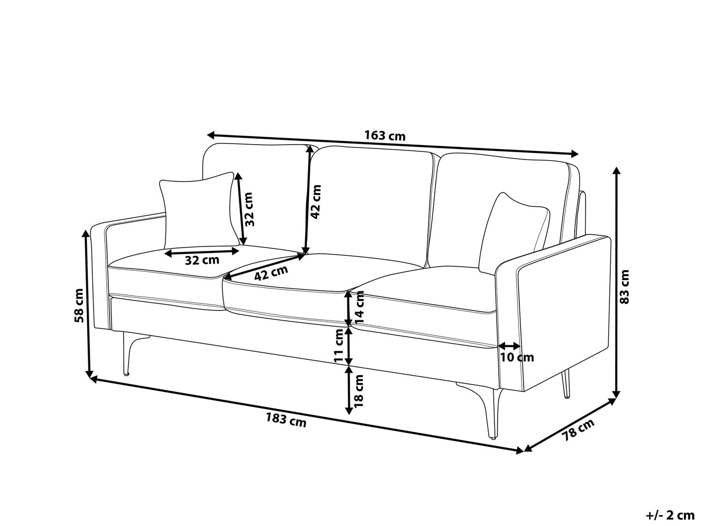 3 Seater Fabric Sofa Light Beige GAVLE