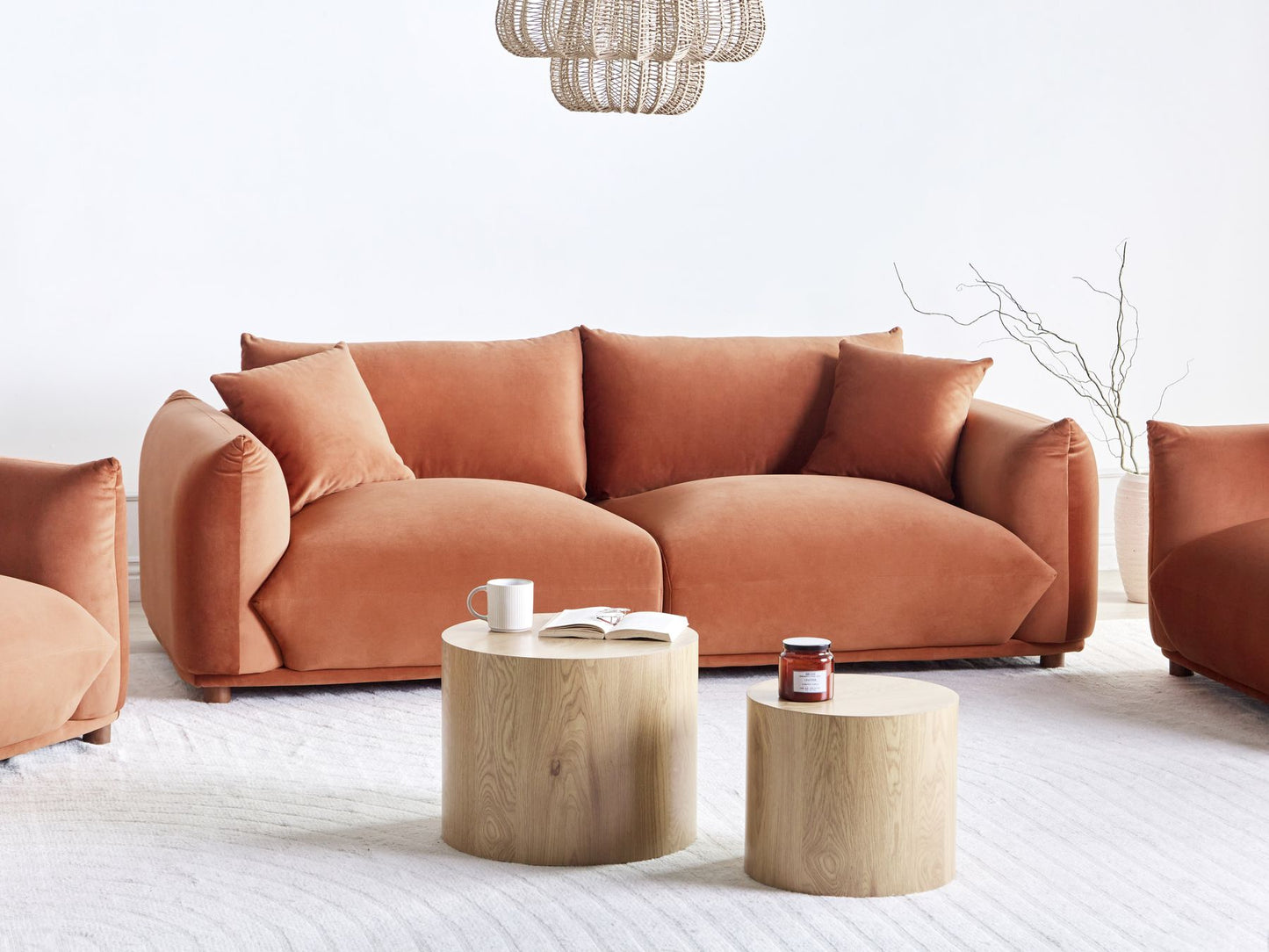 3 Seater Velvet Sofa Golden Brown LUVOS