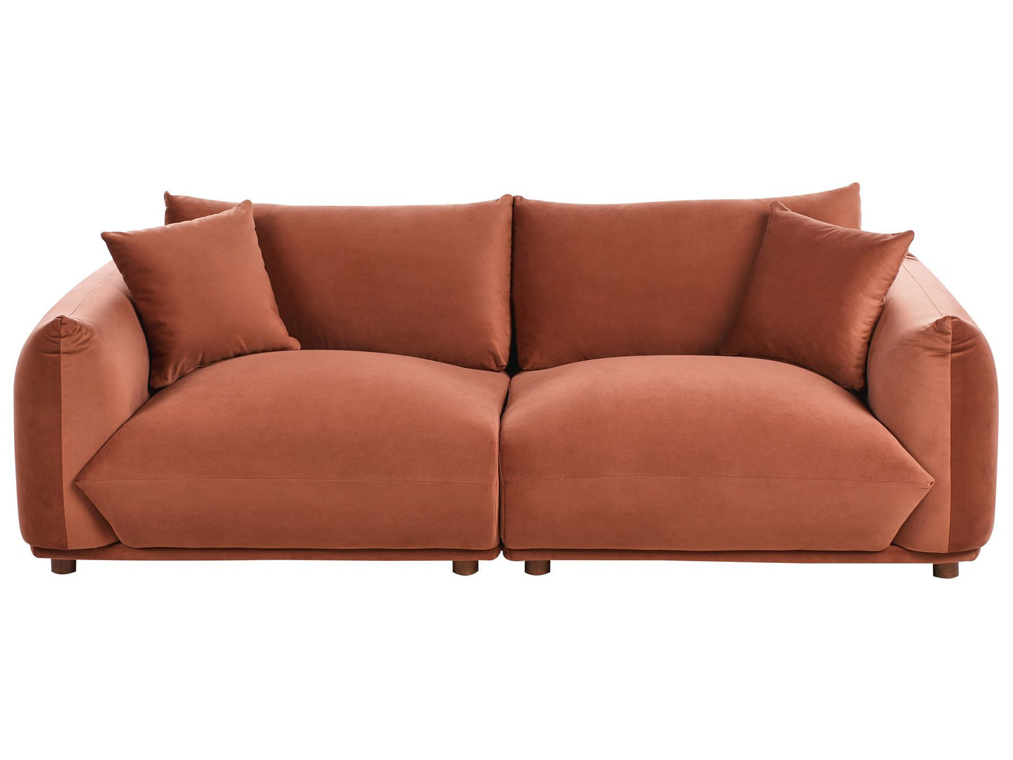 3 Seater Velvet Sofa Golden Brown LUVOS