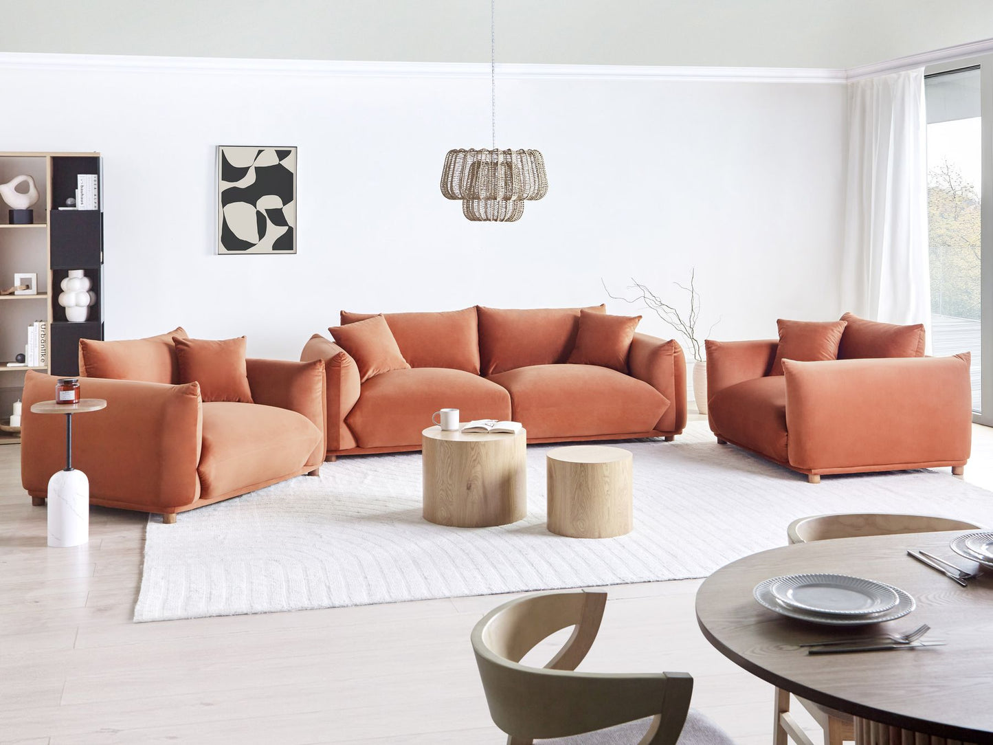 3 Seater Velvet Sofa Golden Brown LUVOS