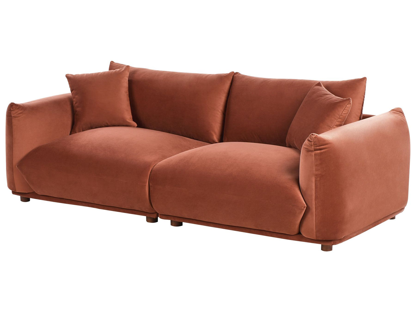 3 Seater Velvet Sofa Golden Brown LUVOS