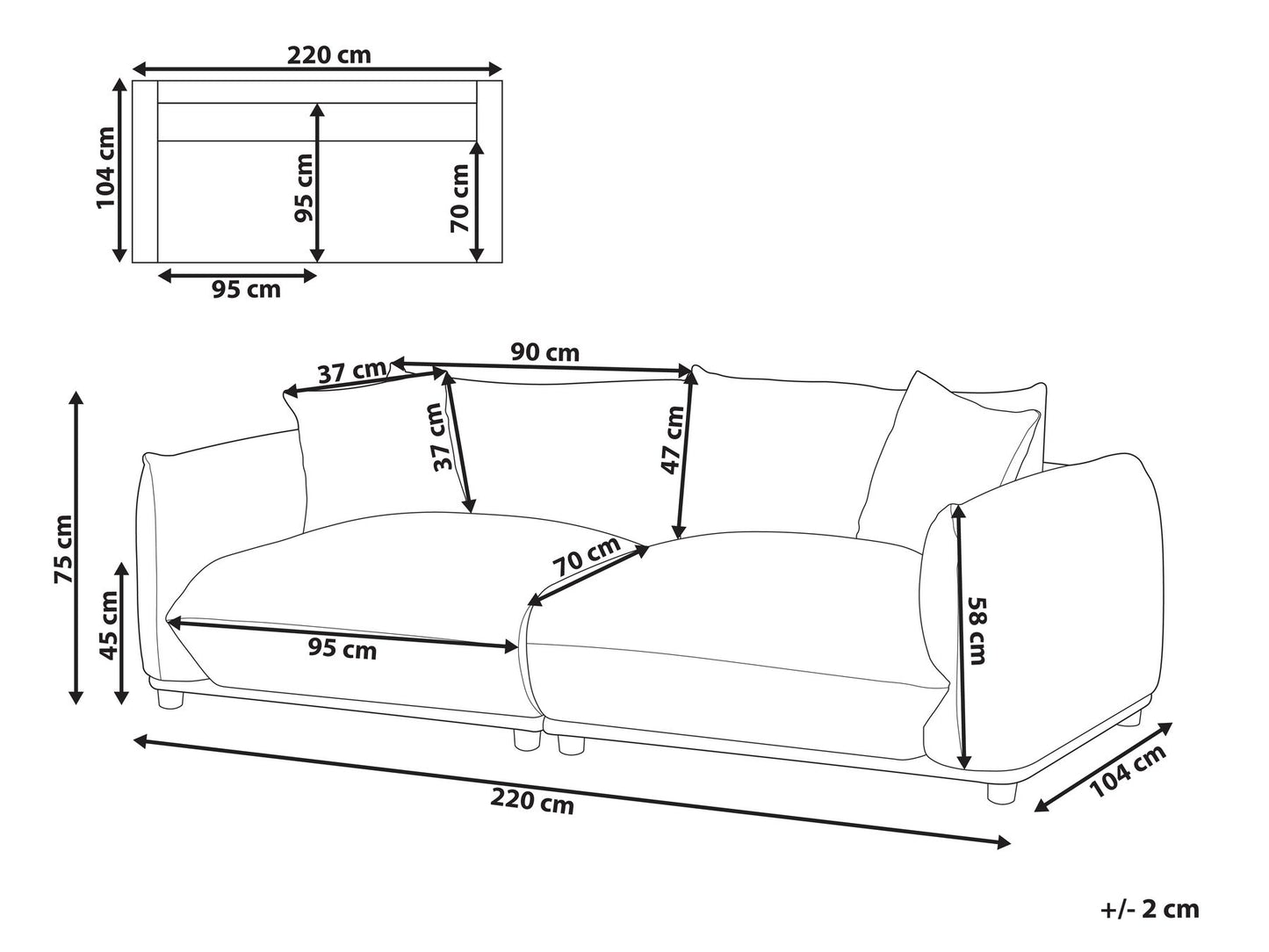 3 Seater Velvet Sofa Golden Brown LUVOS