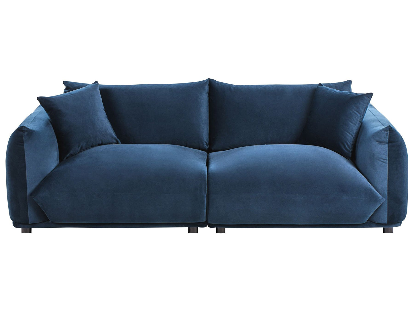 3 Seater Velvet Sofa Dark Blue LUVOS