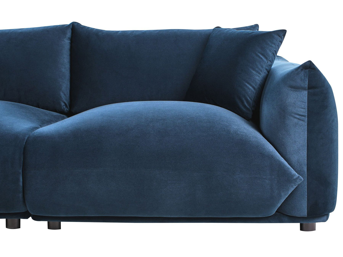 3 Seater Velvet Sofa Dark Blue LUVOS