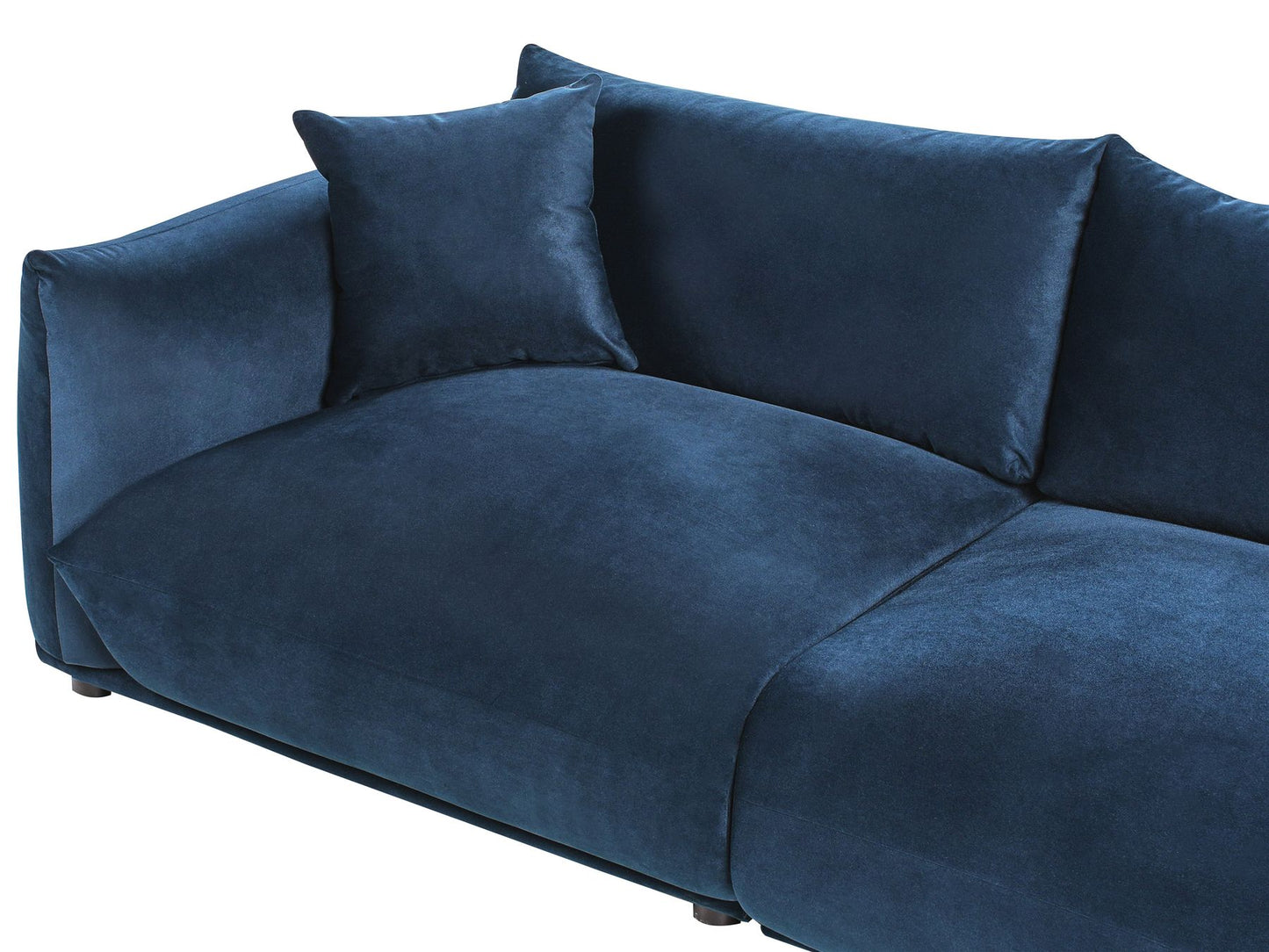 3 Seater Velvet Sofa Dark Blue LUVOS
