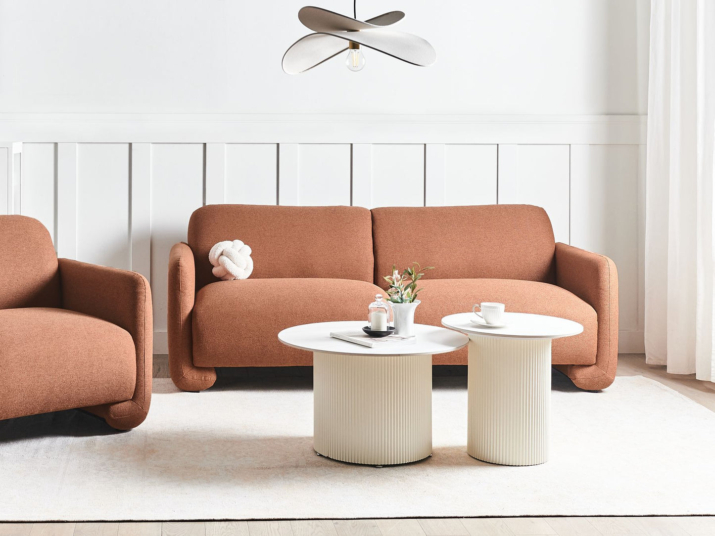 3 Seater Fabric Sofa Golden Brown SALAND