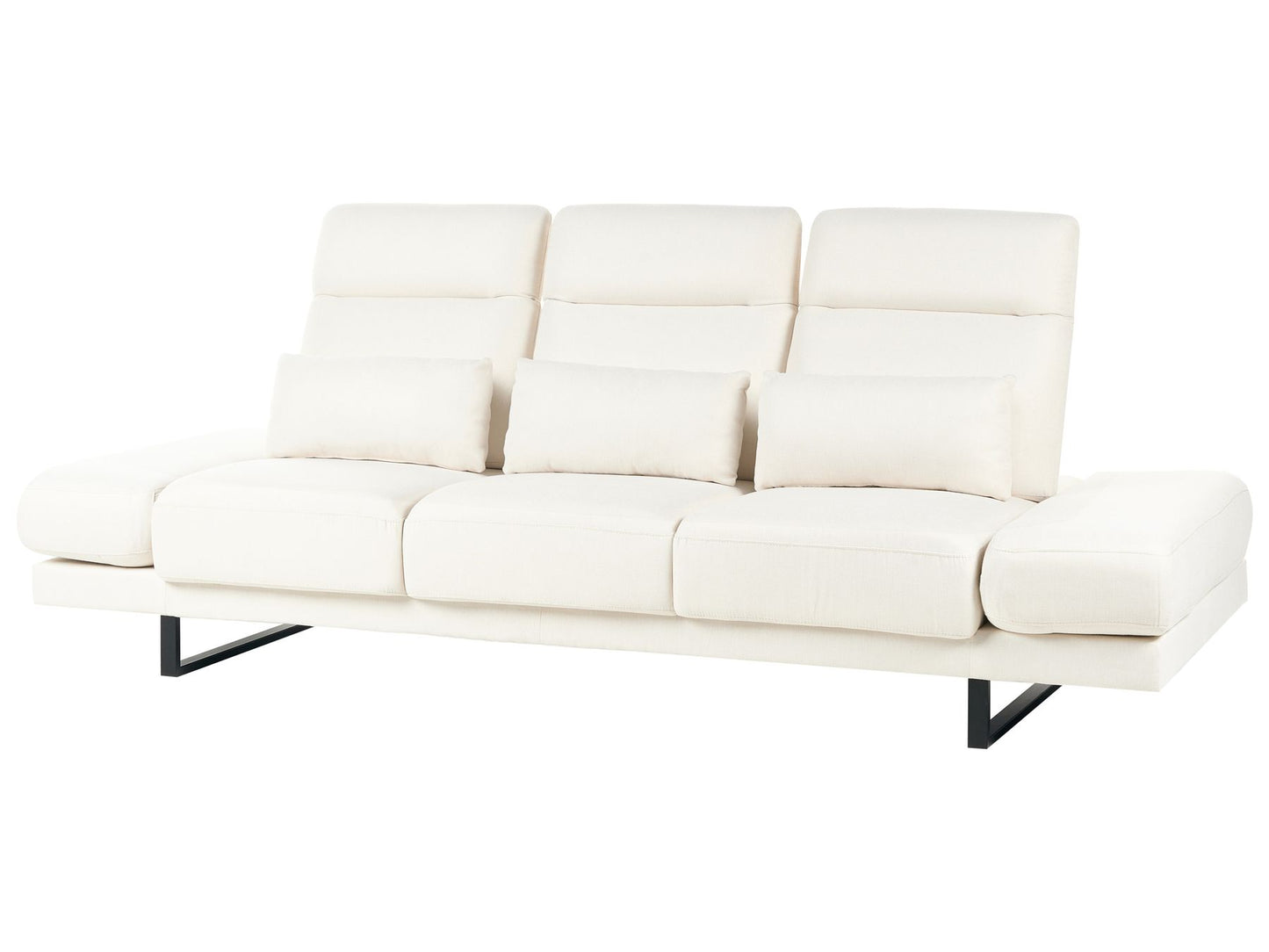 Fabric 3 Seater Sofa Off White IKAST