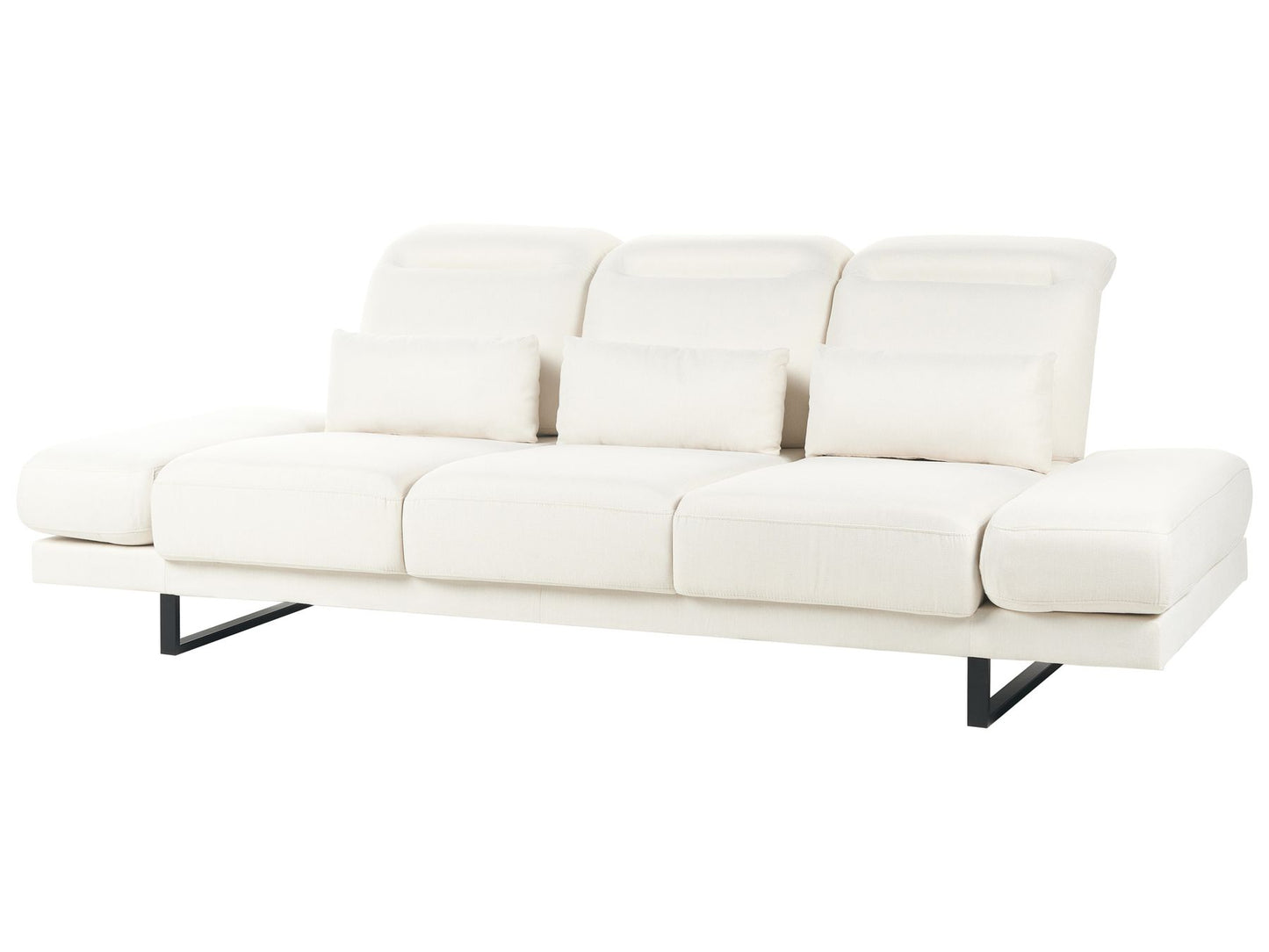 Fabric 3 Seater Sofa Off White IKAST