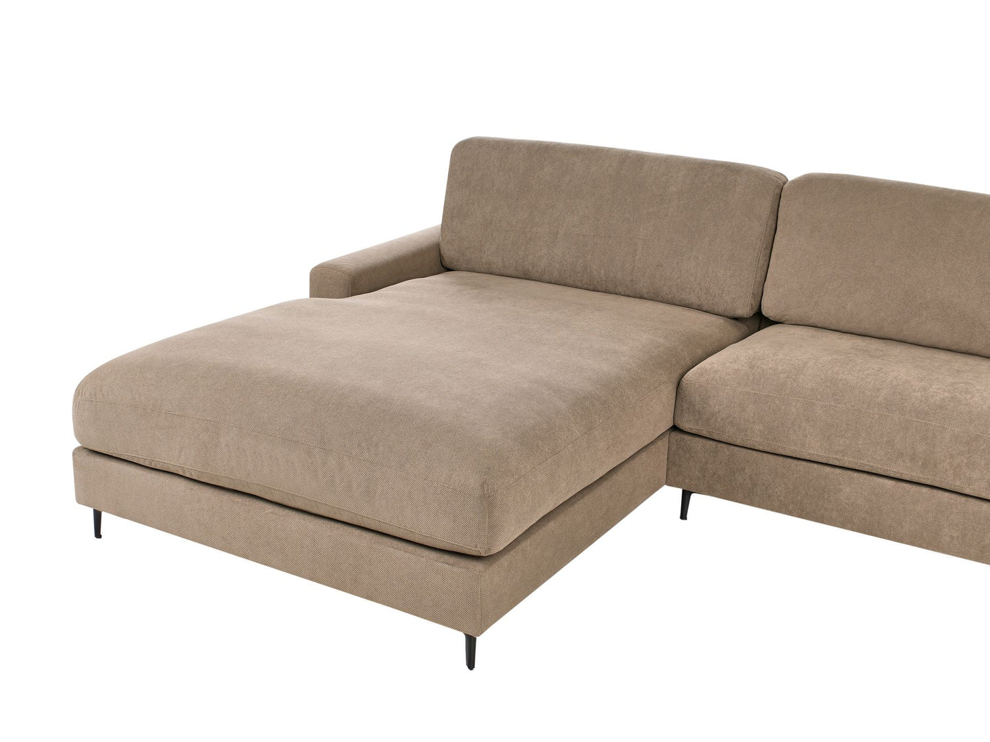 Right Hand Fabric Corner Sofa Brown MALOY