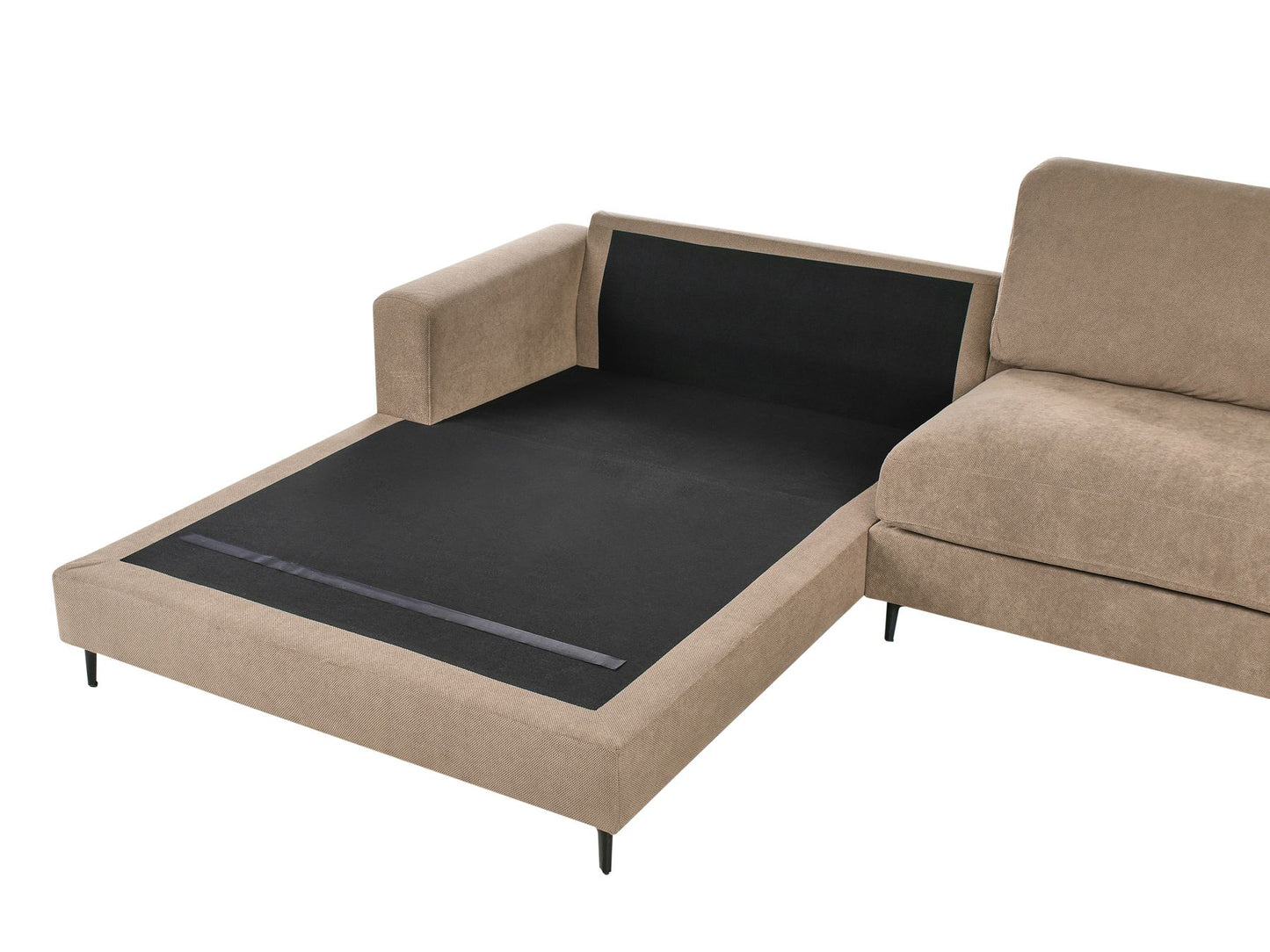 Right Hand Fabric Corner Sofa Brown MALOY