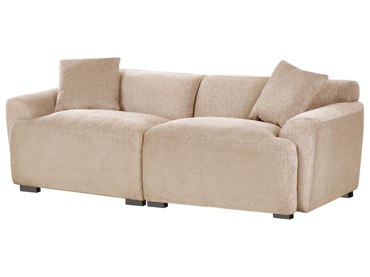 3 Seater Fabric Sofa Beige KORIO