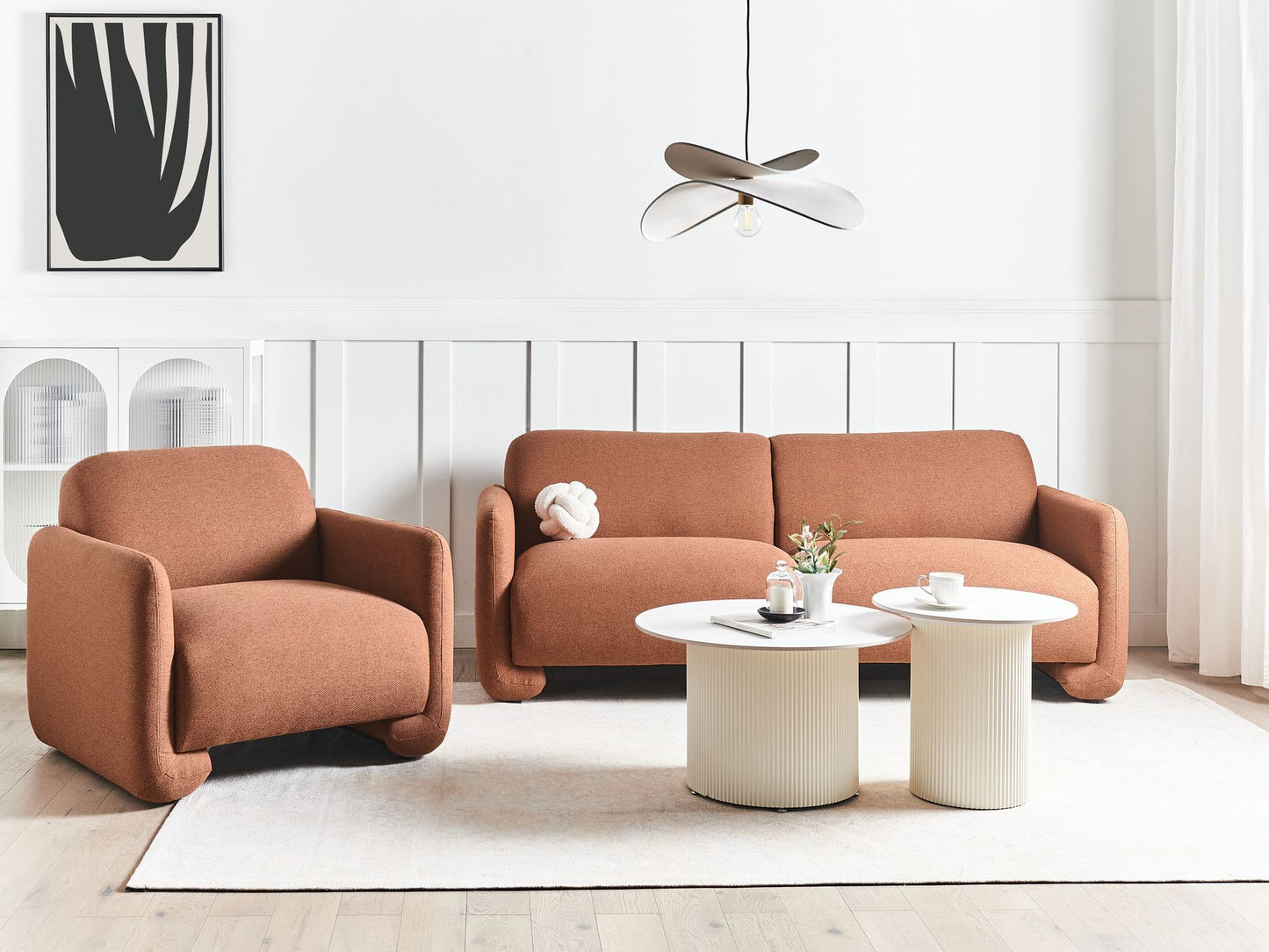 3 Seater Fabric Sofa Golden Brown SALAND