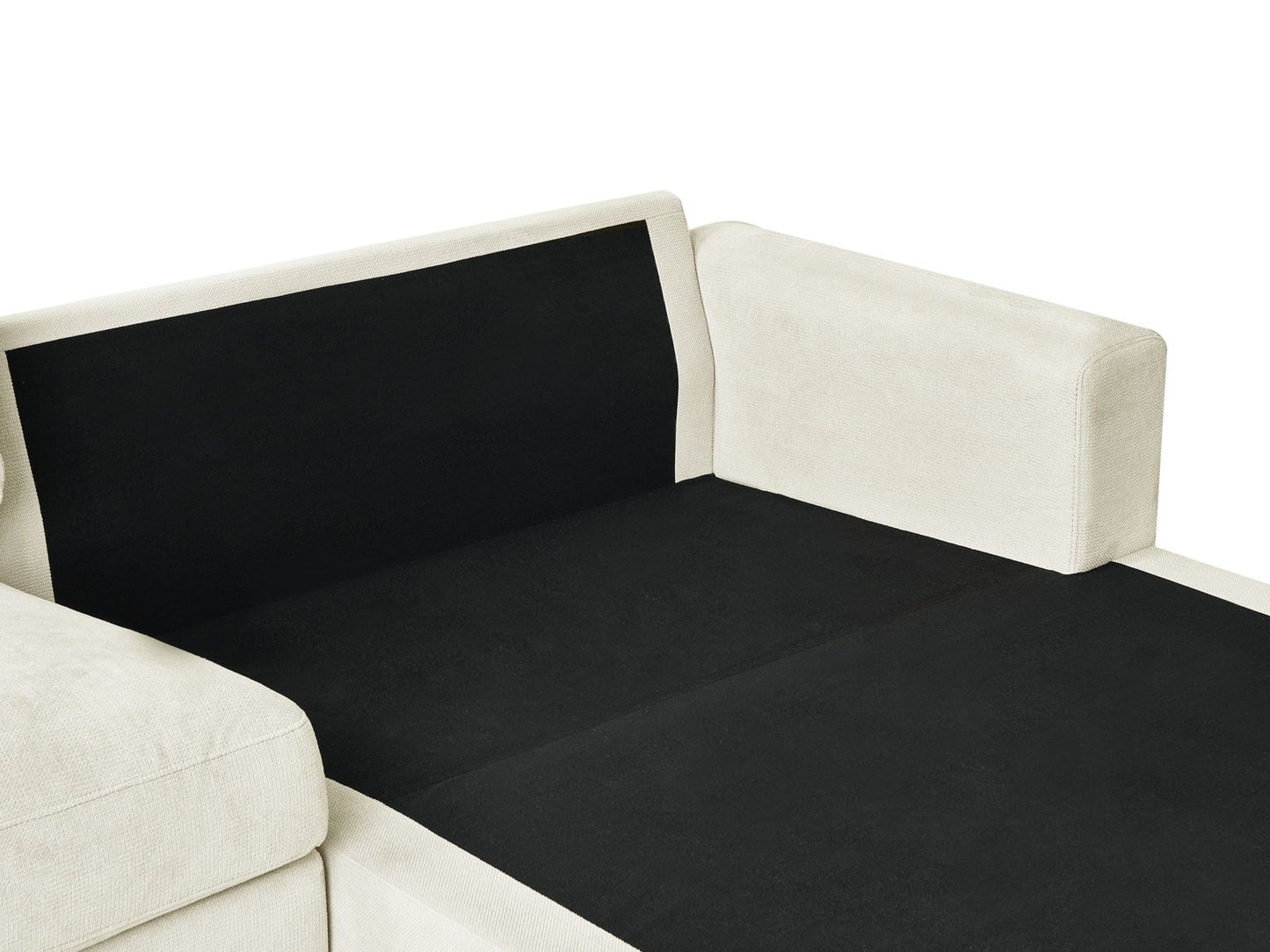 Left Hand Fabric Corner Sofa Off-White MALOY