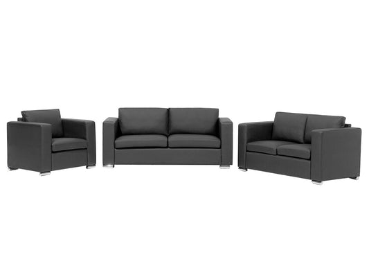 2 Seater Leather Sofa Black HELSINKI