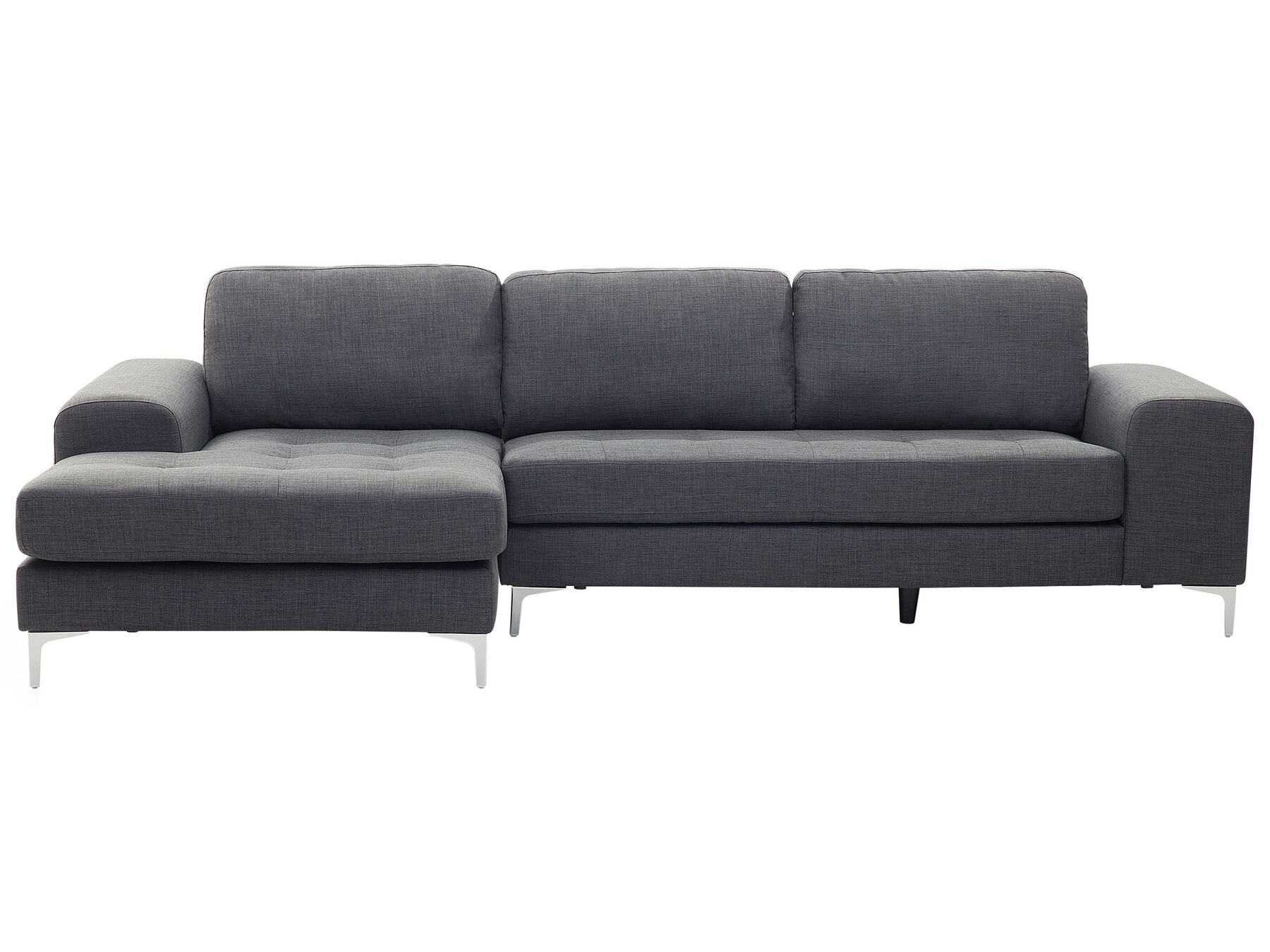 Right Hand Fabric Corner Sofa Dark Grey KIRUNA