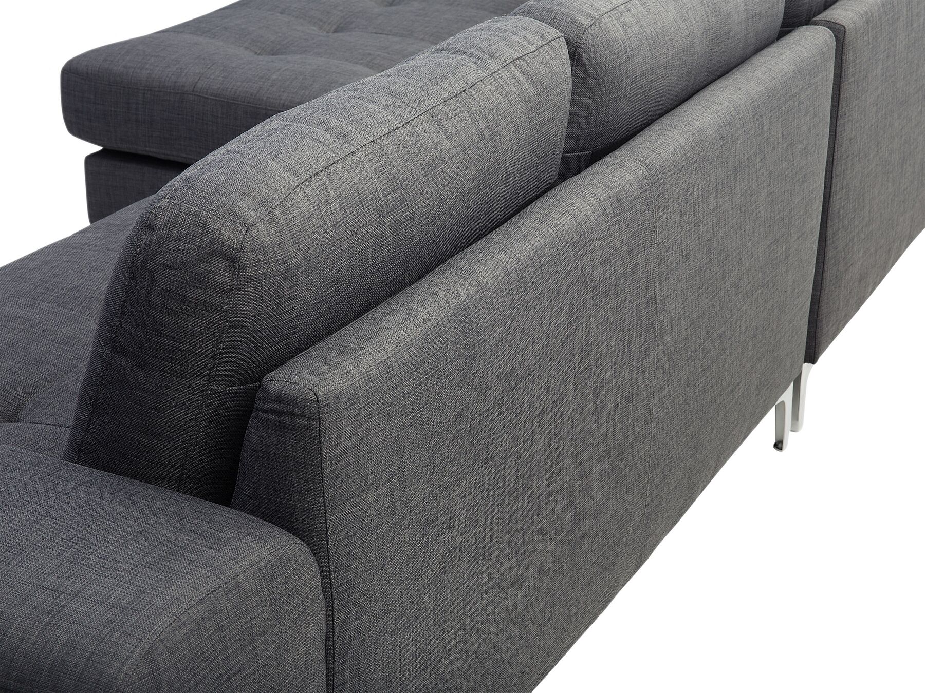 Right Hand Fabric Corner Sofa Dark Grey KIRUNA