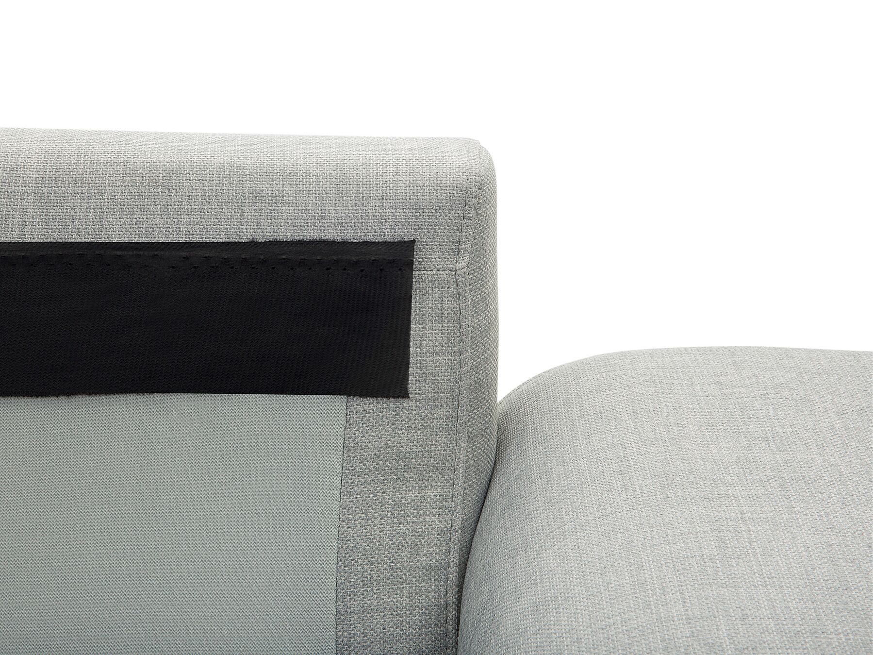 Right Hand Fabric Corner Sofa Light Grey KIRUNA