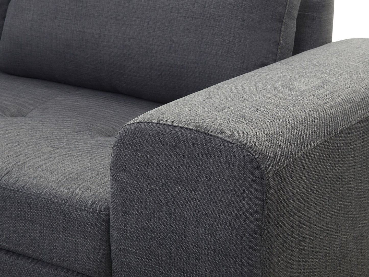Right Hand Fabric Corner Sofa Dark Grey KIRUNA