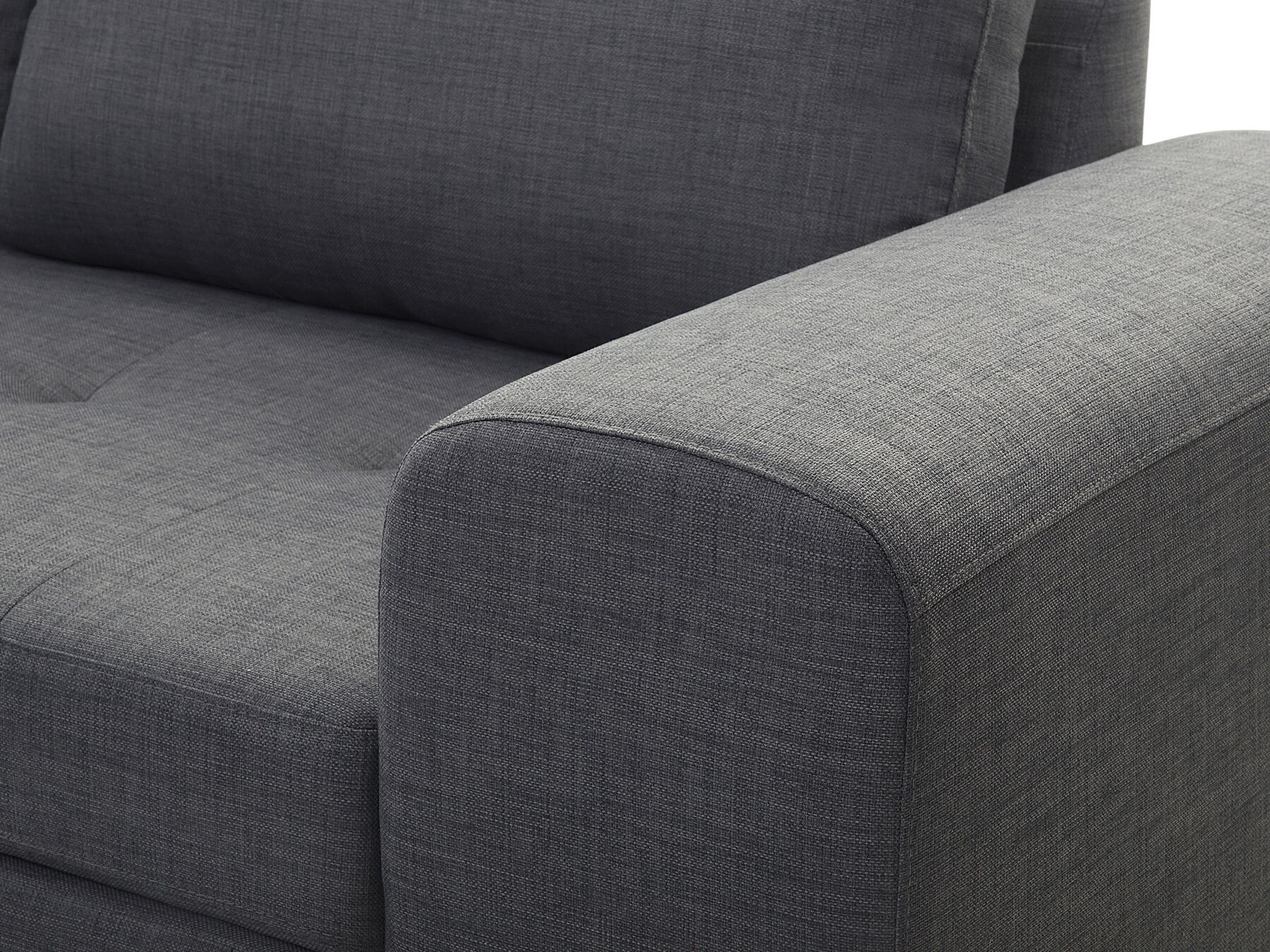 Right Hand Fabric Corner Sofa Dark Grey KIRUNA