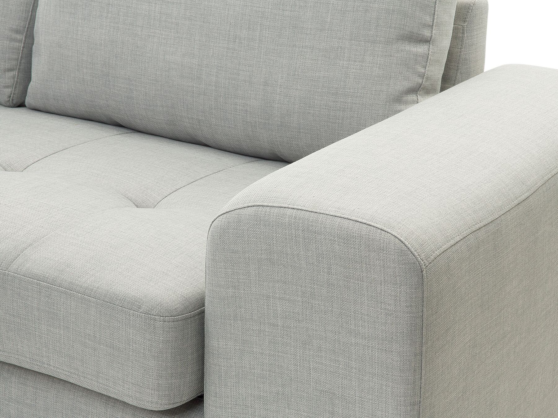 Right Hand Fabric Corner Sofa Light Grey KIRUNA