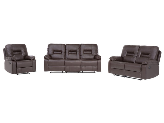 2 Seater Faux Leather Manual Recliner Sofa Brown BERGEN