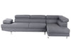 Left Hand Corner Fabric Sofa Grey NORREA