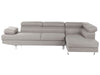 Left Hand Corner Fabric Sofa Light Grey NORREA