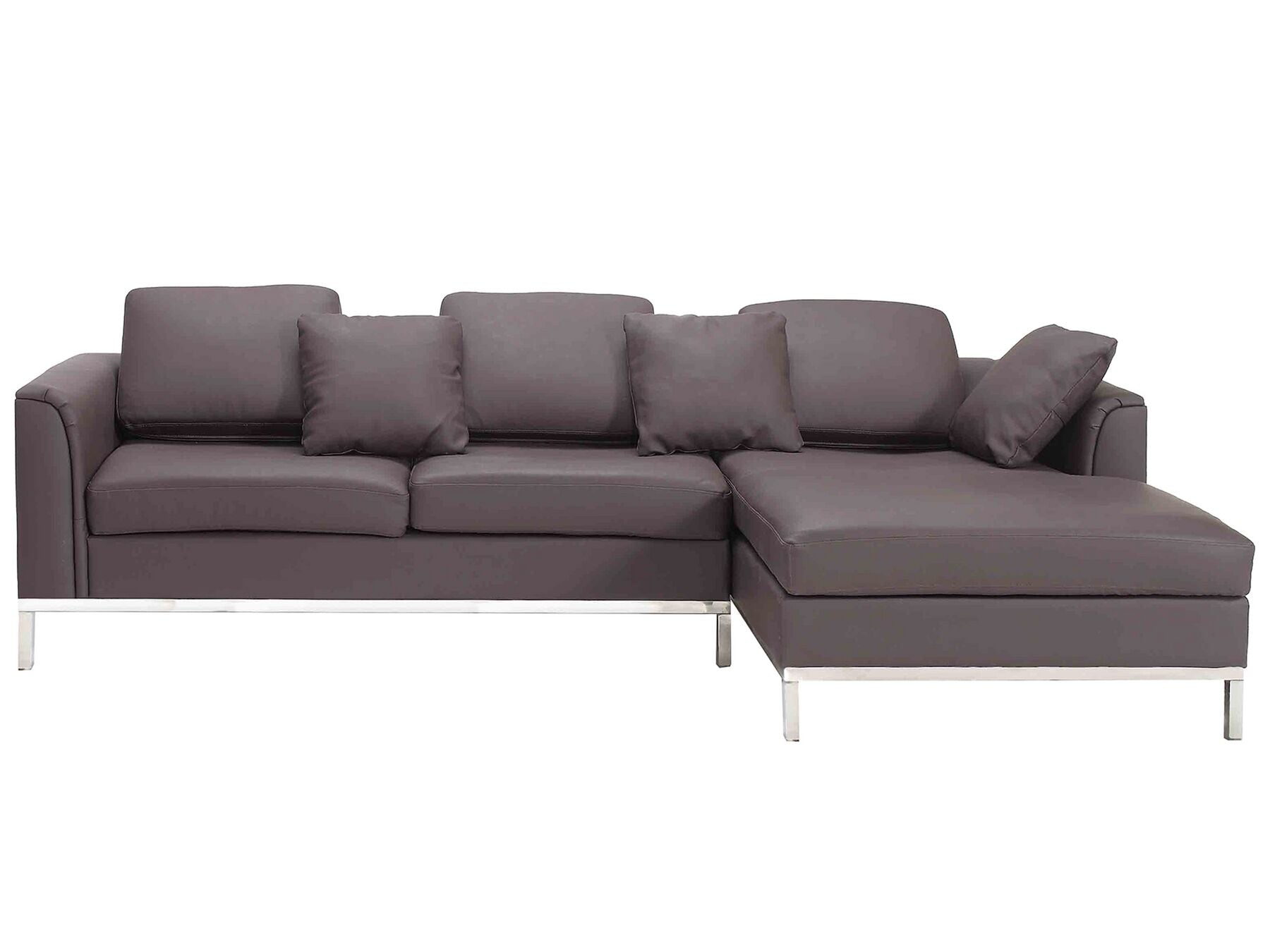 Left Hand Leather Corner Sofa Brown OSLO
