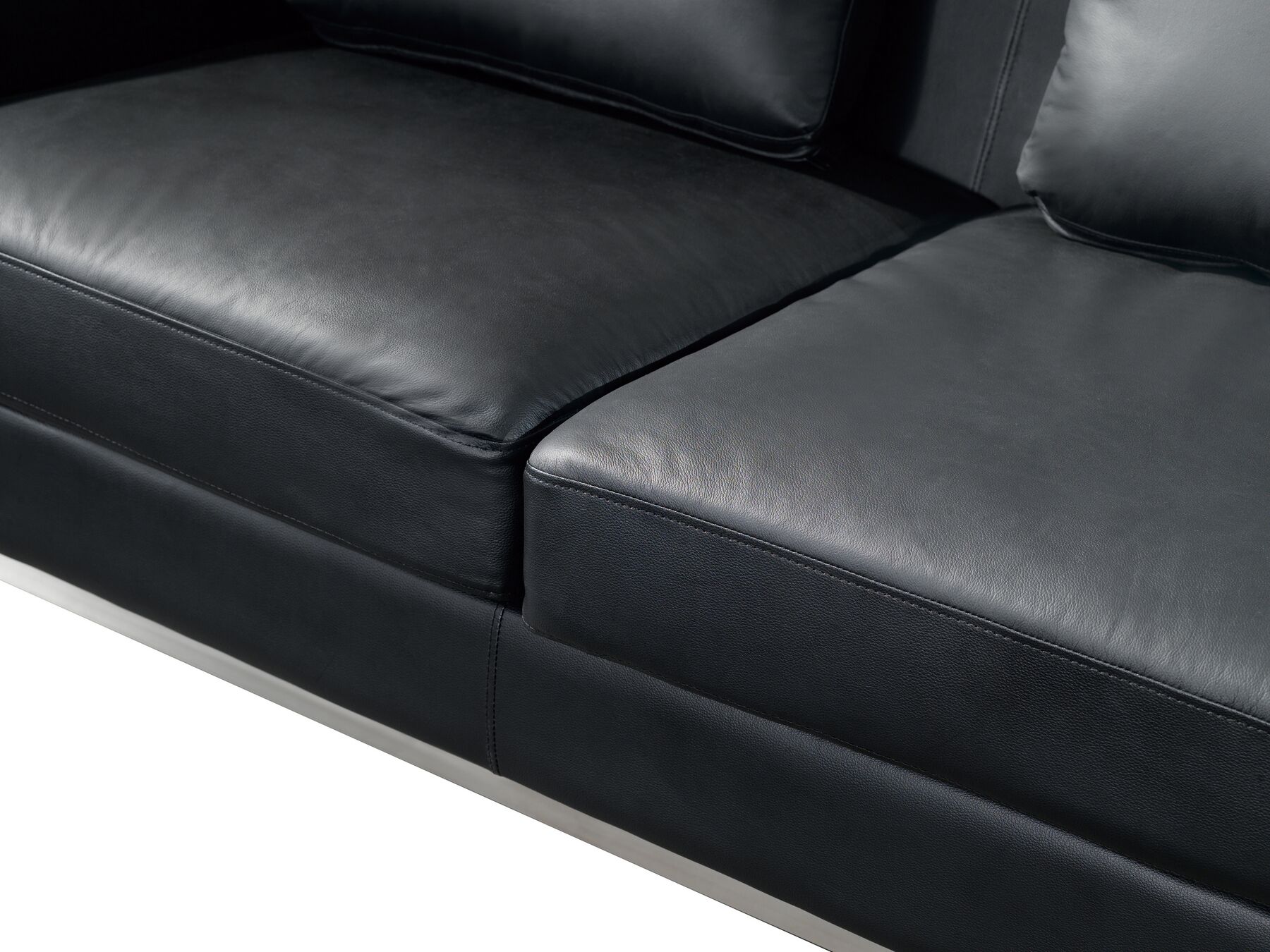 Right Hand Leather Corner Sofa Black OSLO