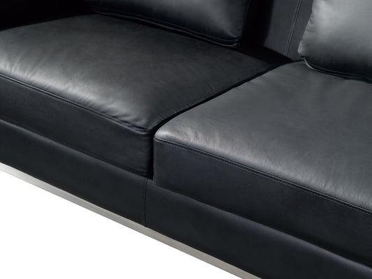 Right Hand Leather Corner Sofa Black OSLO