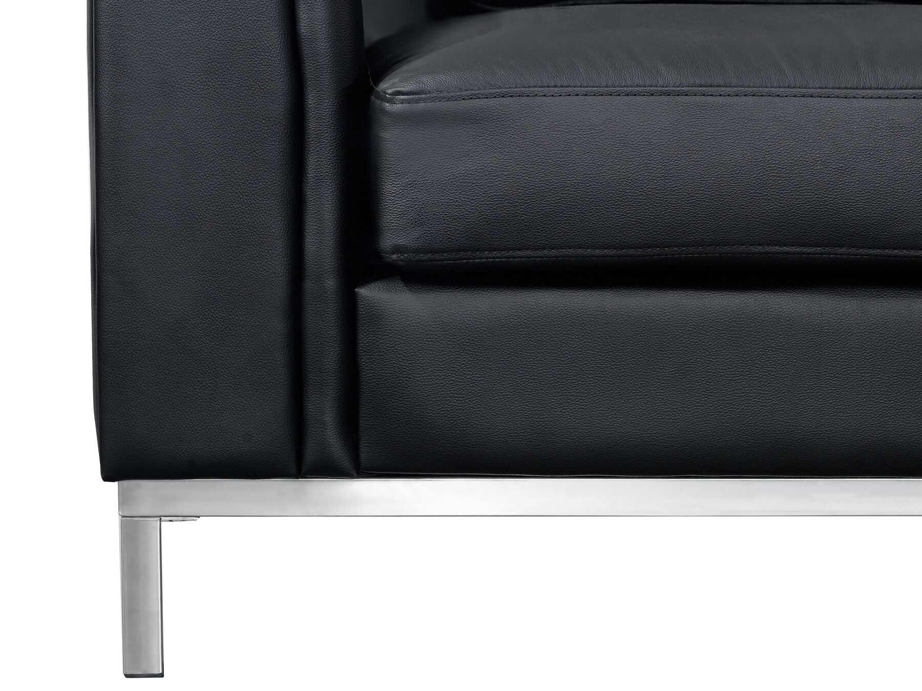 Right Hand Leather Corner Sofa Black OSLO