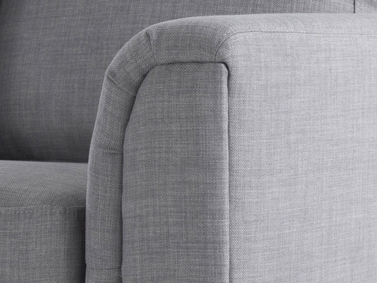 Right Hand Fabric Corner Sofa Light Grey OSLO