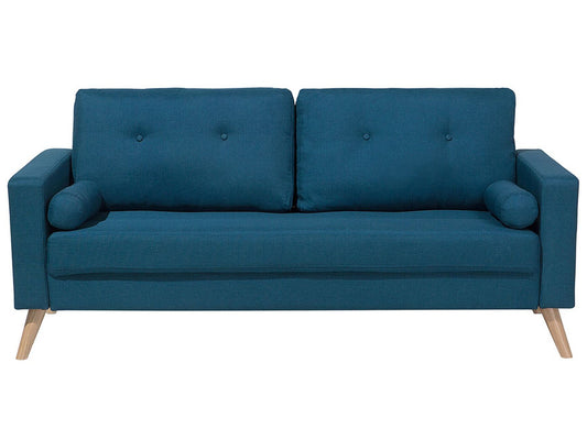 2 Seater Fabric Sofa Blue KALMAR