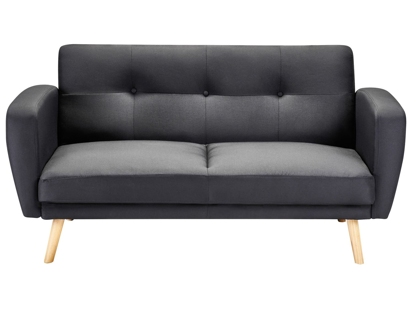 2 Seater Fabric Sofa Bed Black FLORLI