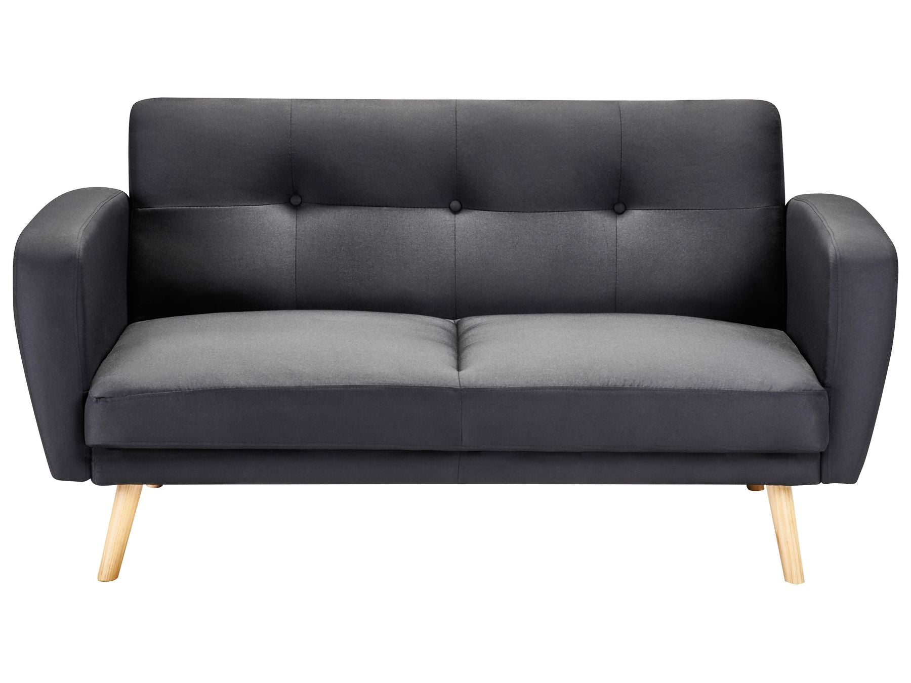 2 Seater Fabric Sofa Bed Black FLORLI