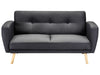 2 Seater Fabric Sofa Bed Black FLORLI