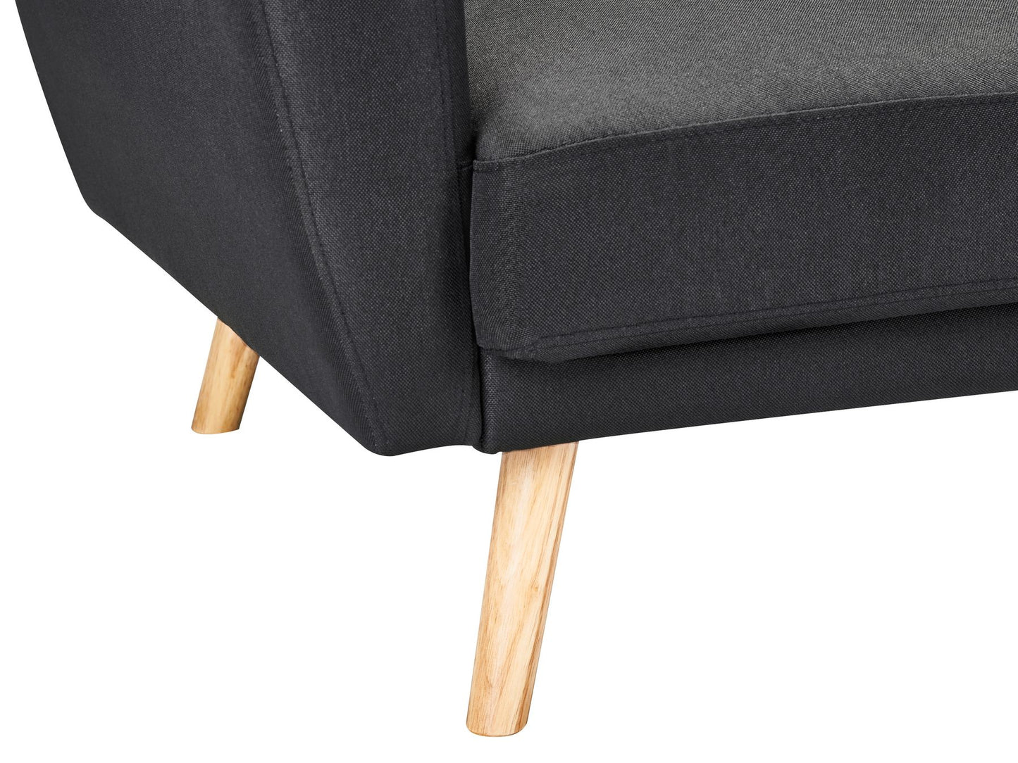 2 Seater Fabric Sofa Bed Black FLORLI