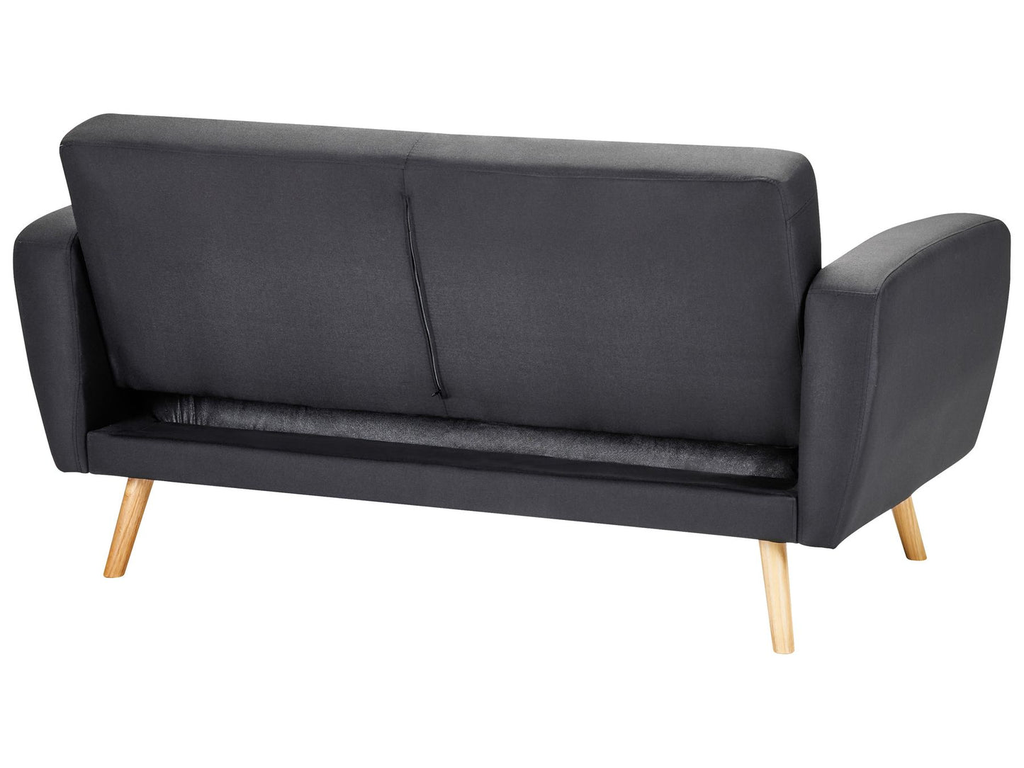 2 Seater Fabric Sofa Bed Black FLORLI