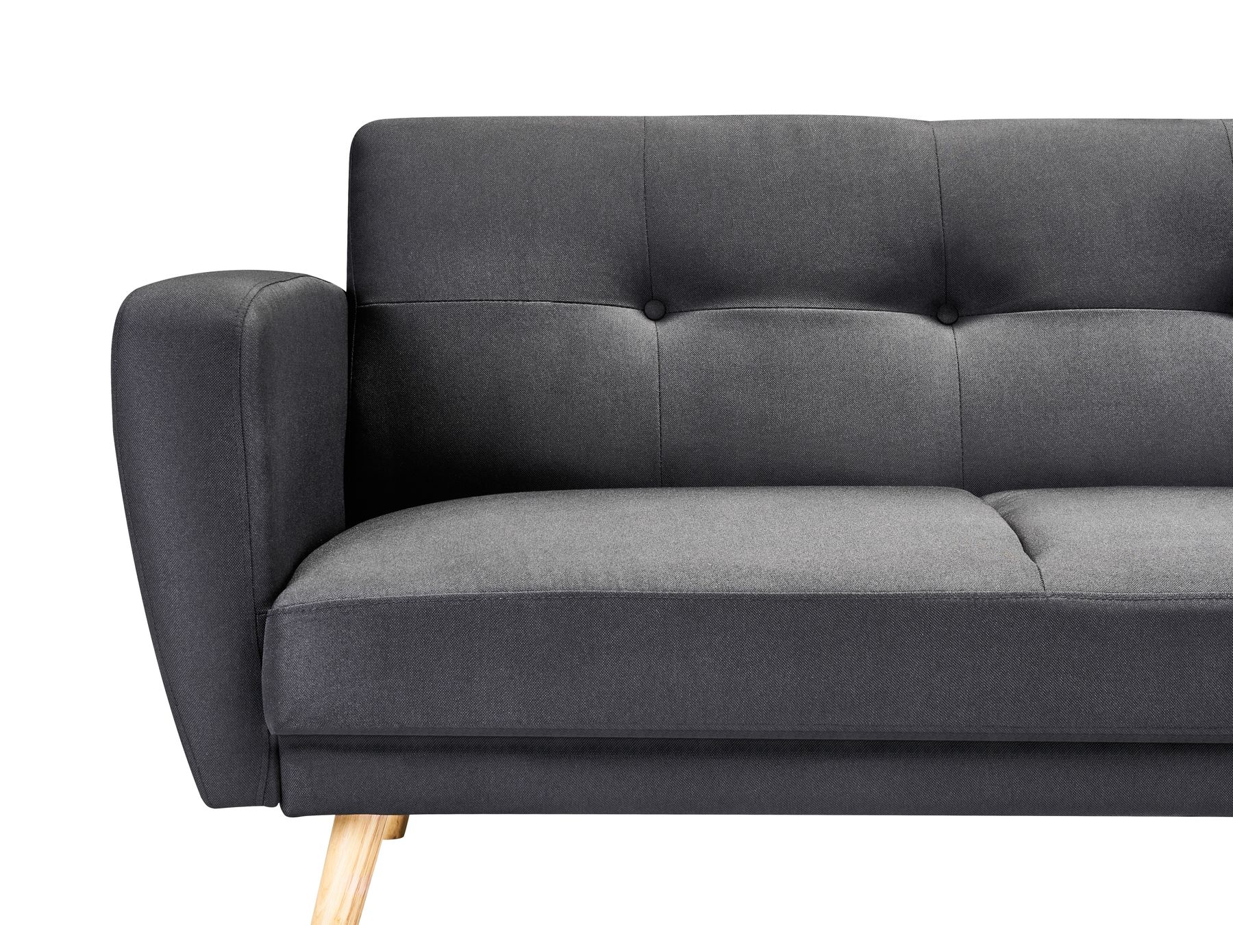 2 Seater Fabric Sofa Bed Black FLORLI