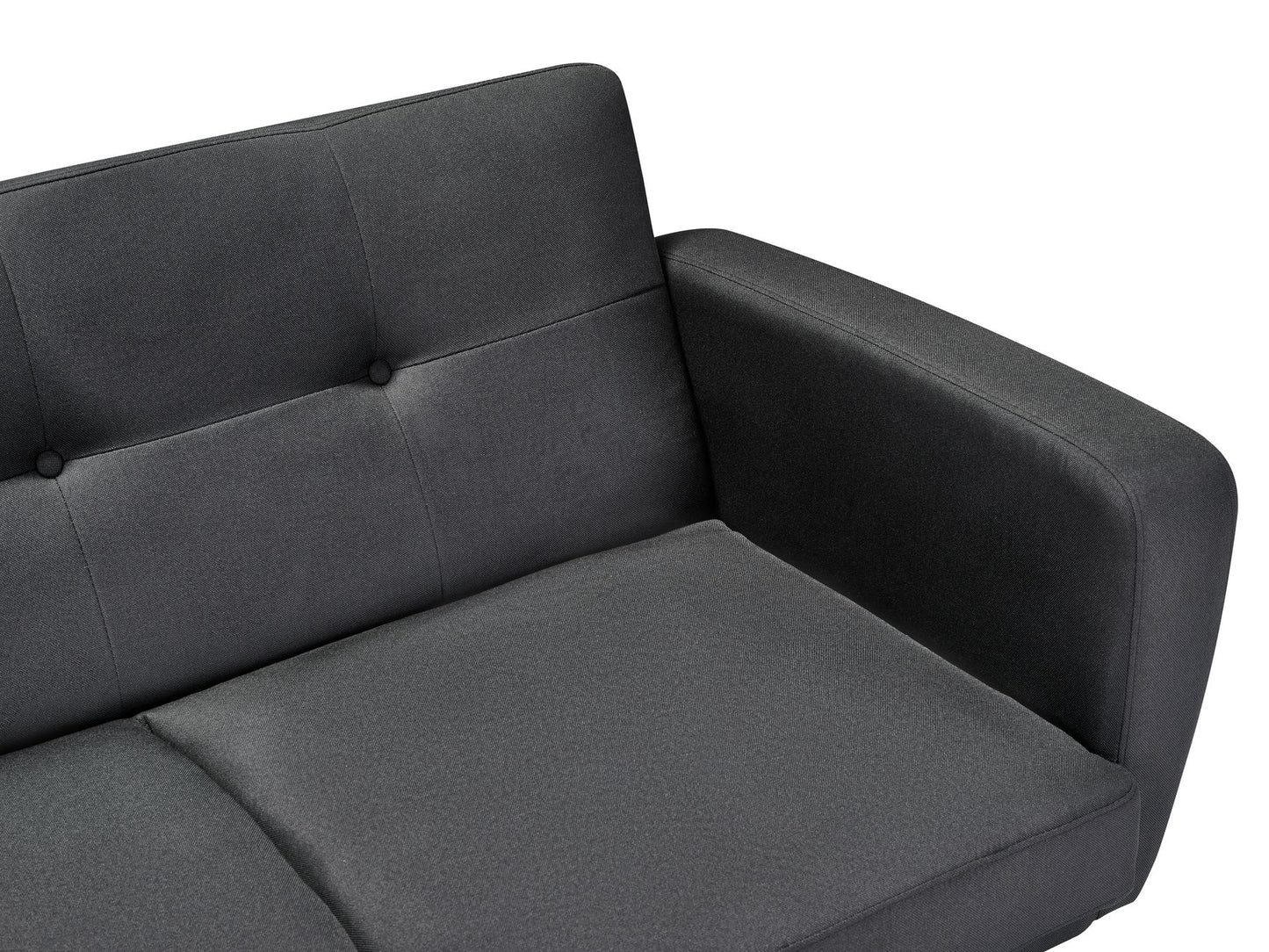 2 Seater Fabric Sofa Bed Black FLORLI