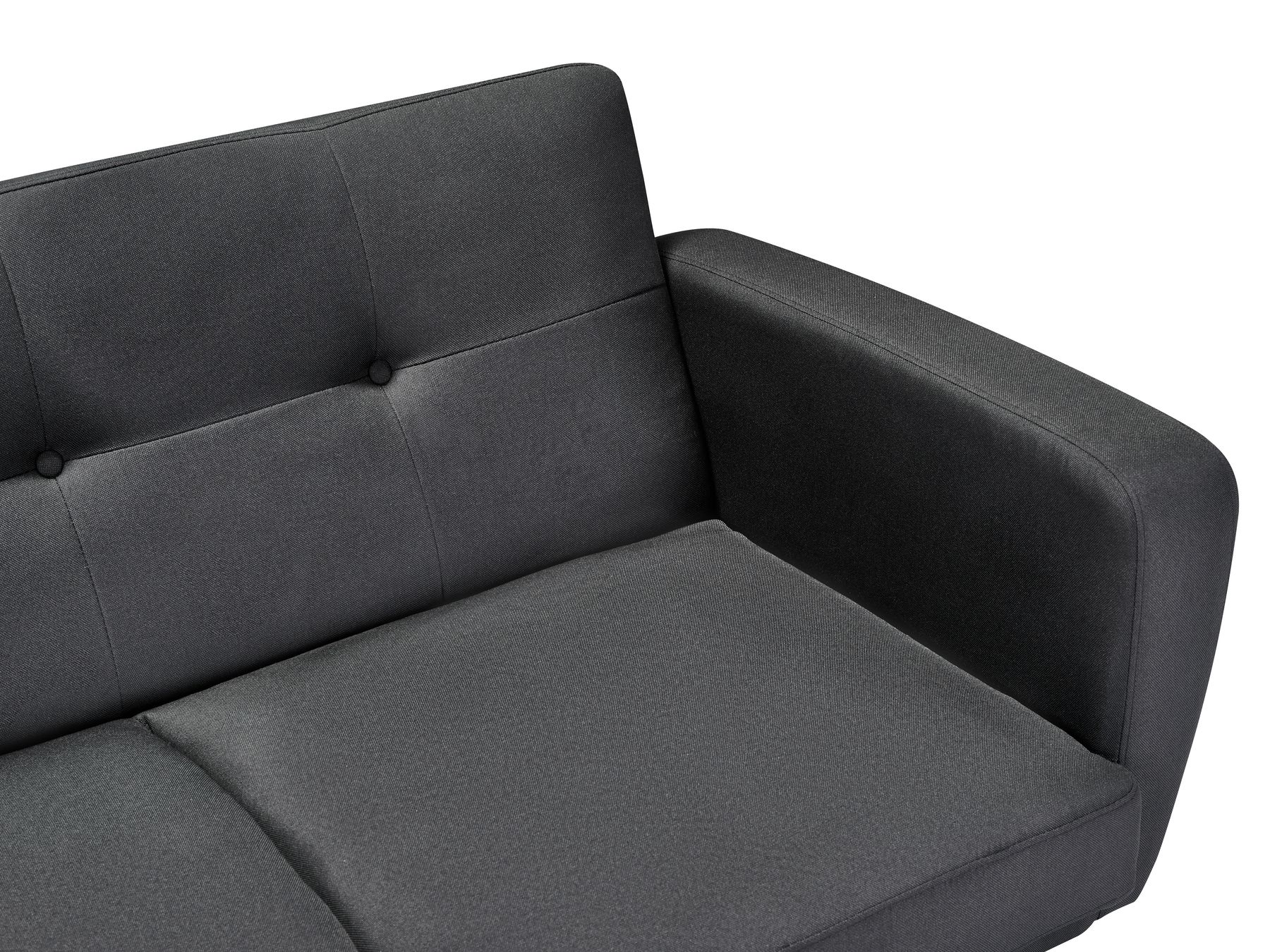 2 Seater Fabric Sofa Bed Black FLORLI