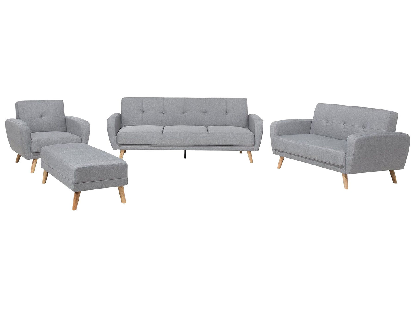 2 Seater Fabric Sofa Bed Grey FLORLI