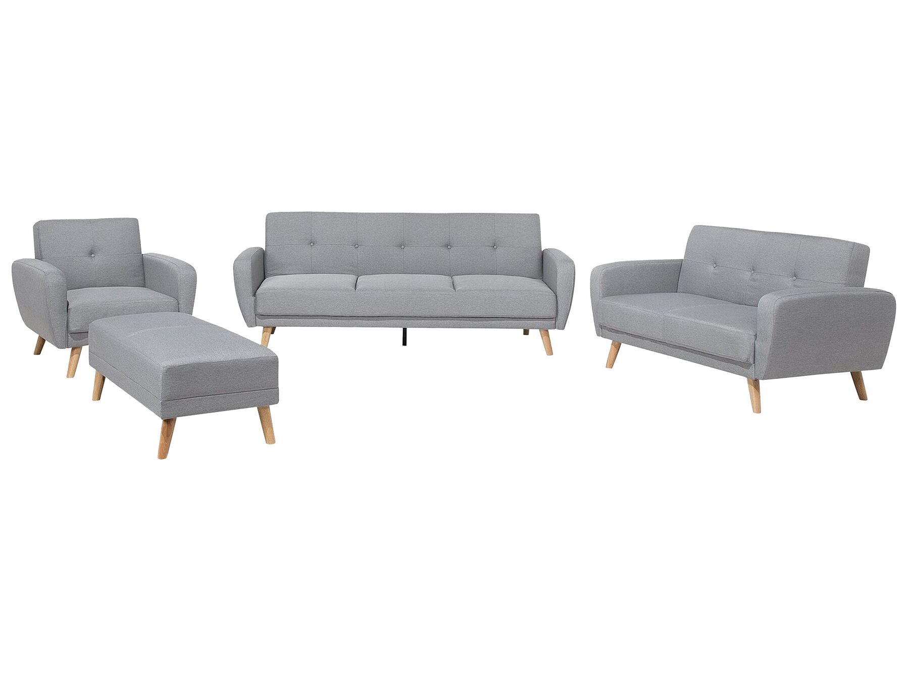 2 Seater Fabric Sofa Bed Grey FLORLI