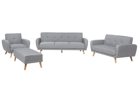2 Seater Fabric Sofa Bed Grey FLORLI