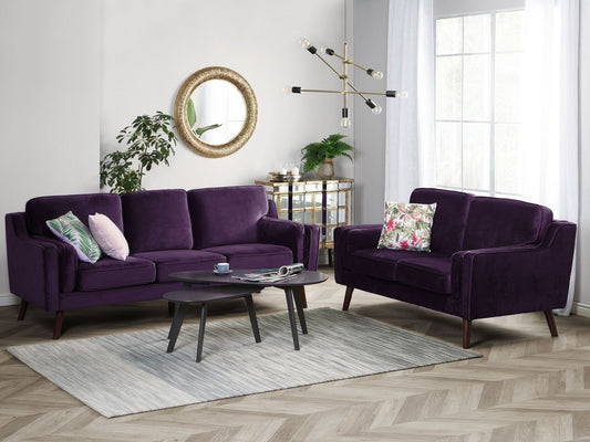 2 Seater Velvet Sofa Purple LOKKA
