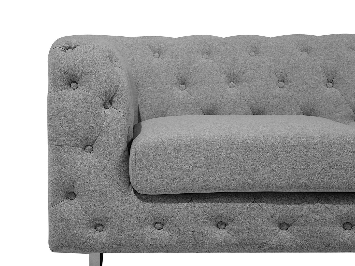 2 Seater Fabric Sofa Grey VISSLAND