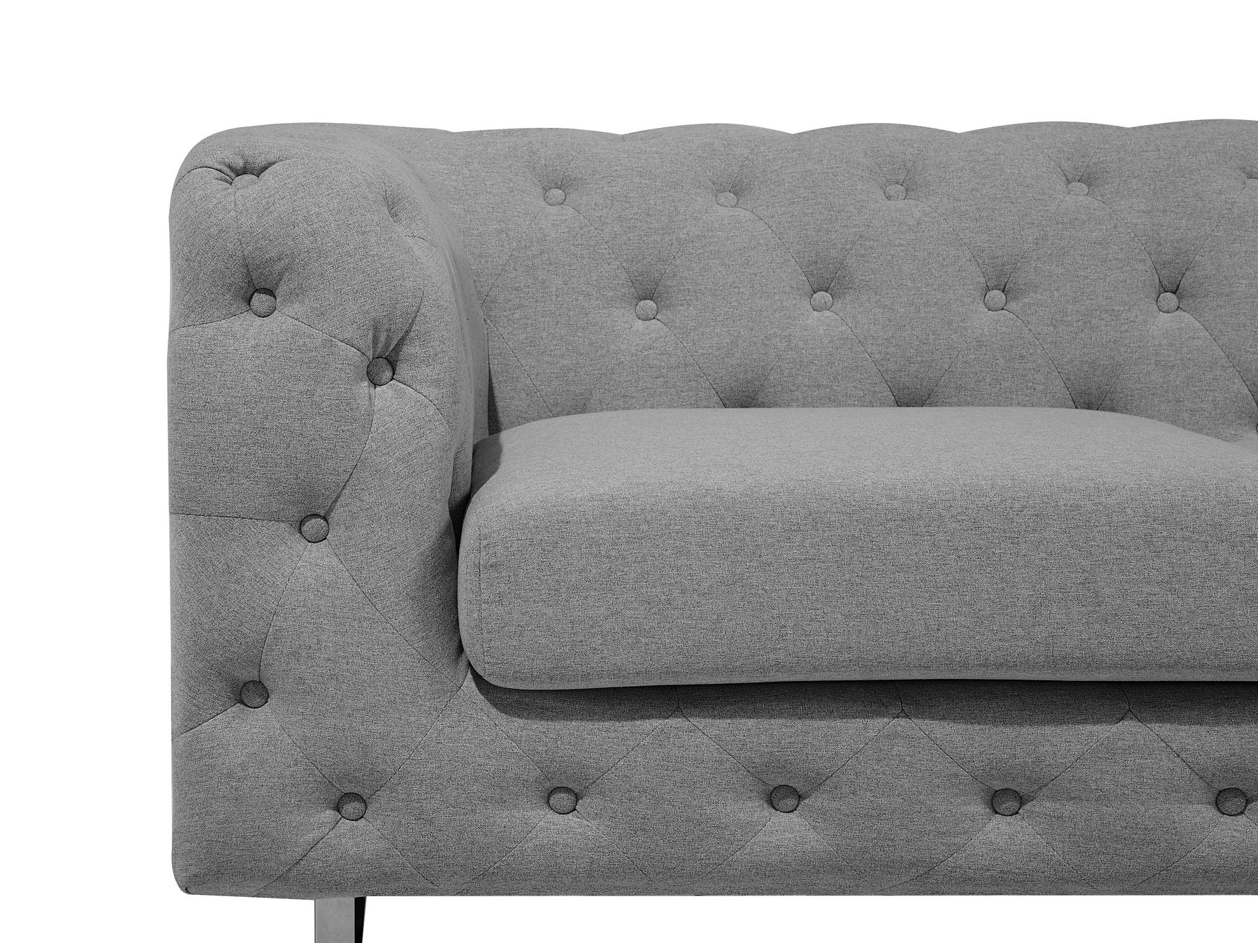 2 Seater Fabric Sofa Grey VISSLAND